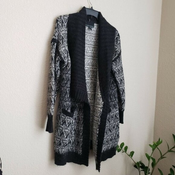 Cynthia Rowley M Alpaca Wool Knee Length Open Front Cardigan Sweater Oversized - Picture 2 of 12